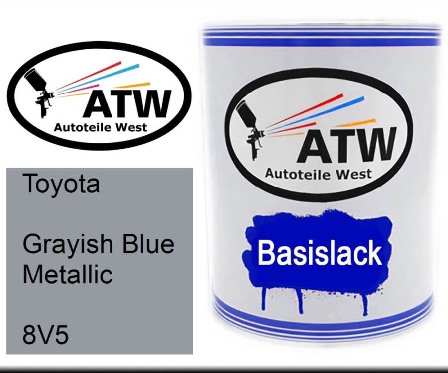 Toyota, Grayish Blue Metallic, 8V5: 1L Lackdose, von ATW Autoteile West.